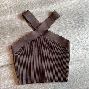 Aritzia Sculpt Knit Criss-cross Halter Tank